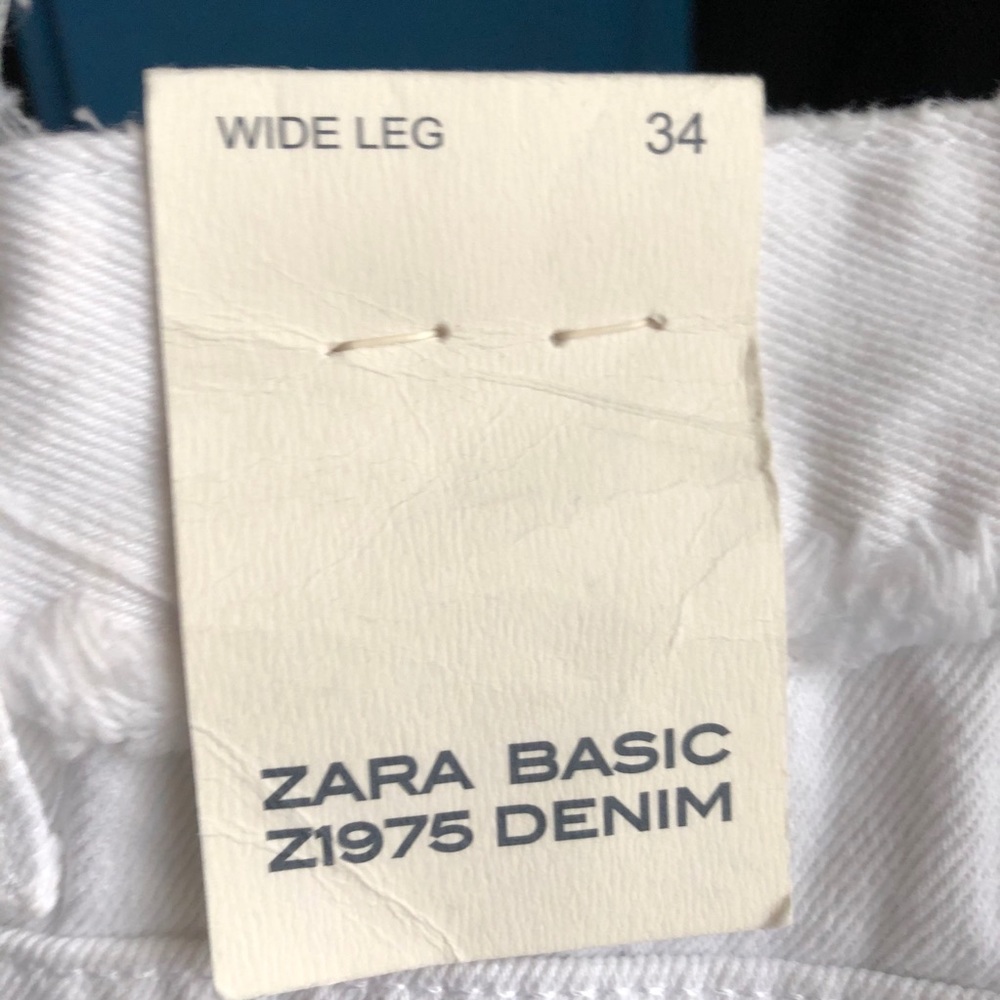 ZARA • NWT Wide Leg Floral Embroidered White Crops - Picture 11 of 13